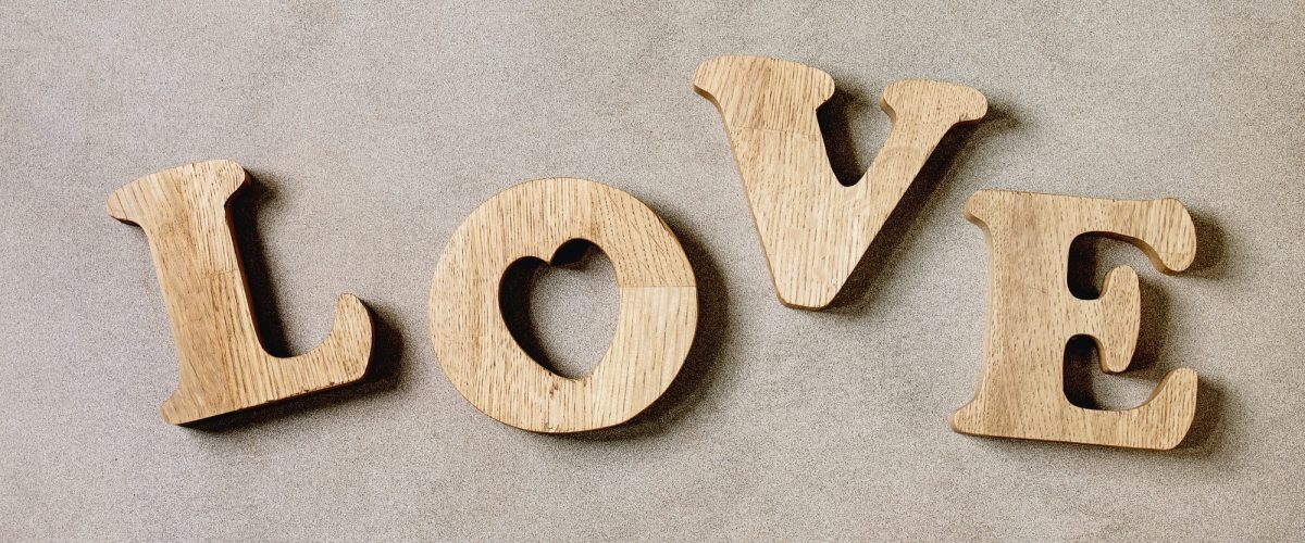 Wooden letters love